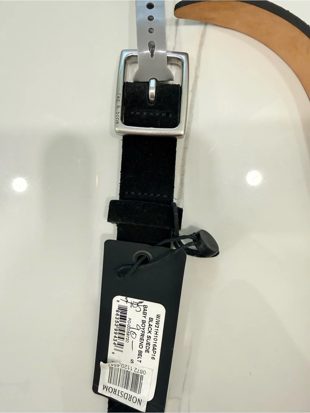 rag & bone Black Suede Leather Belt NWT